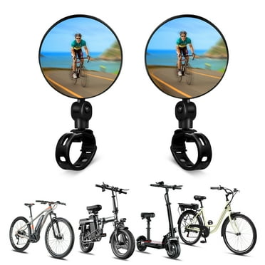 2pcs Bicycle Rear View Mirrors, TSV Adjustable Bike Mirror Rotatable Handlebar Mirror