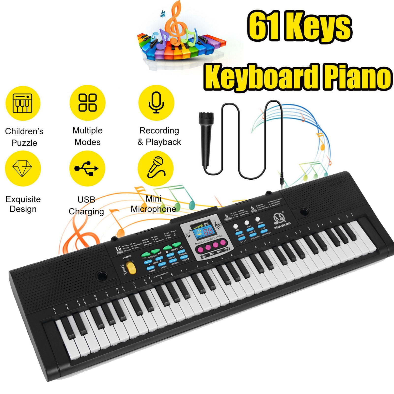 Abody 61 Keys Digital Music Electronic Keyboard Kids Electric Piano for
