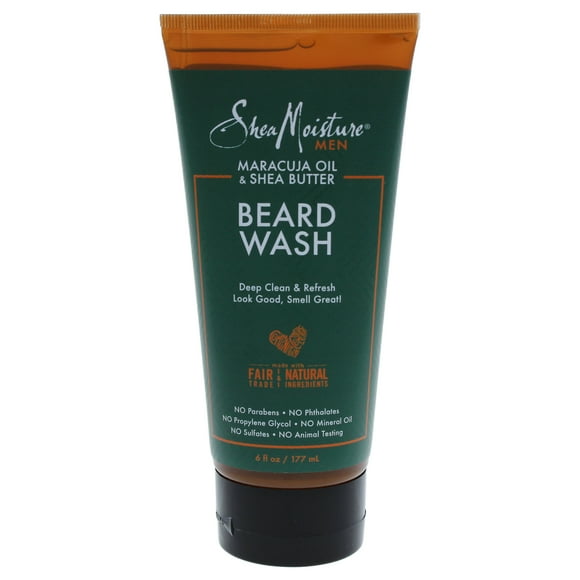 Maracuja Oil and Shea Butter Beard Wash Deep Clean and Refresh by Shea Moisture for Men - 6 oz Cleans