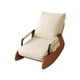thumbnail image 2 of Mecedora de jardín, sofá perezoso, Base de madera moderna, cómodo sillón reclinable, sofá perezoso informal para oficina, dormitorio, hogar al aire blanco y cafe, 2 of 10