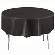Way to Celebrate! Black Plastic Round Tablecloths, 84in, 2ct