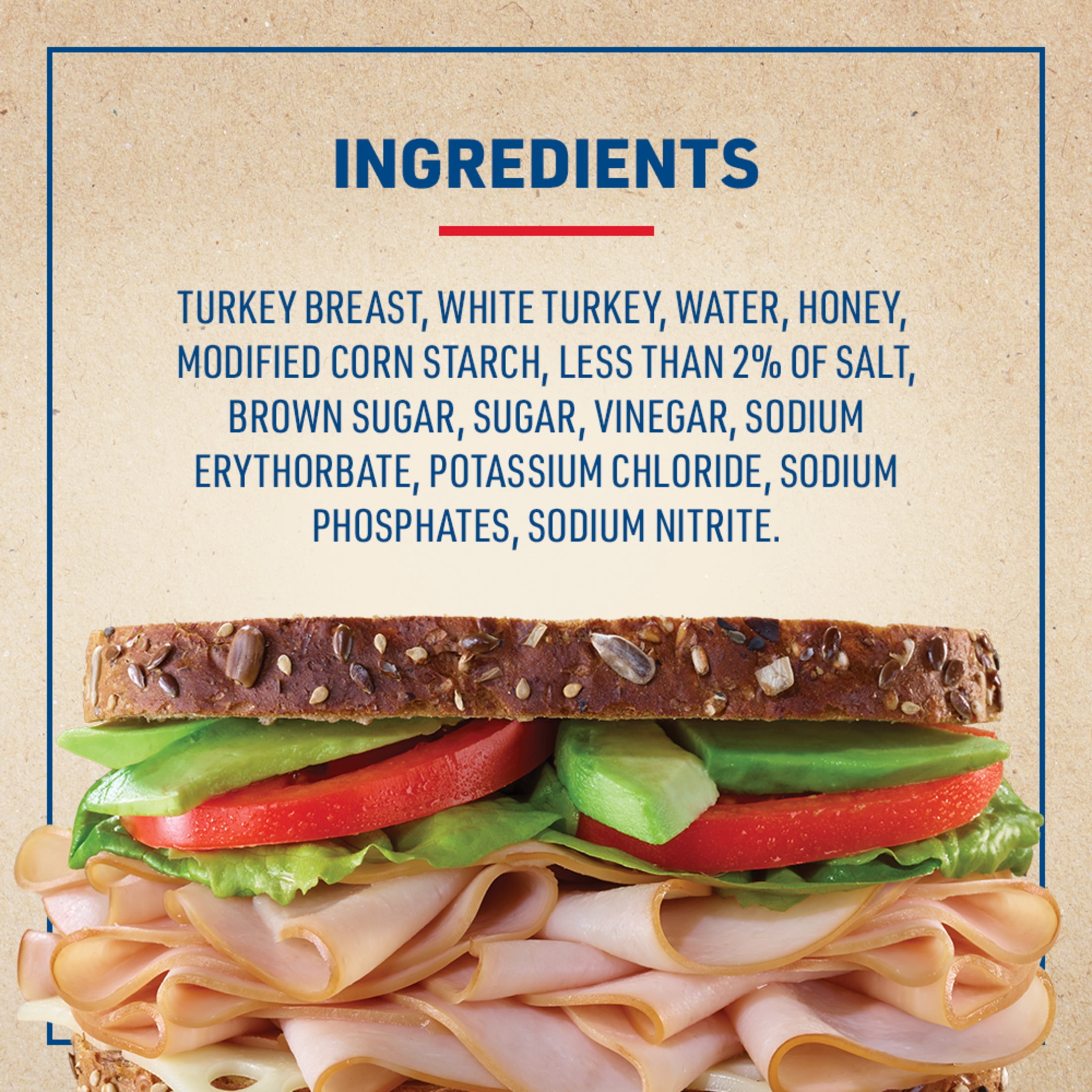 Land O'Frost Premium Sandwich Sliced Deli Lunch Meat, Honey Smoked Turkey Breast, 1 lb Resealable Pouch