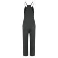 thumbnail image 5 of Christmass EDHITNR Womens Jumpsuits and Rompers Jumpsuit Fashion Women Casual Cold Shoulder Jumpsuit Solid Suspender Jumpsuits Wide Pocket Leg Pant Dark Gray XL, 5 of 7