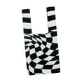thumbnail image 3 of Bolso de hombro para mujer a la moda, bolso tejido con patrón de cuadrícula, bolso grande para la escuela Blanco negro Hugo Bolsos de hombro para mujer, 3 of 10
