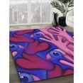 thumbnail image 3 of Ahgly Company Machine Washable Indoor Rectangle Transitional Dark Magenta Purple Area Rugs, 4' x 6', 3 of 7