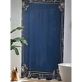 thumbnail image 4 of Sheer Curtains 84 Inches Long, Navy Blue Geometric Semi Sheer Curtains Light Filtering Window Treatment, Farmhouse Geo Retro Art Watercolor Privacy Voile Drapes for Living Room Bedroom 52x84 Inch, 4 of 7