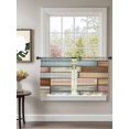thumbnail image 2 of Sheer Curtains 54 Inch Length 2 Panels Set for Kitchen, Brown Pink Vintage Semi Sheer Curtains for Windows, Retro Farmhouse Elegant Pastoral Voile Window Treatments Rod Pocket Curtain, 2 of 7