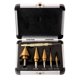 thumbnail image 1 of High quality 6-piece titanium-plated triangular shank center punch step drill, 1 of 1