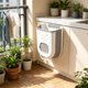 thumbnail image 4 of Wall Mounted Household Foldable Trash Can Kitchen Folding Trash Can Hanging Plastic Telescopic Storage Bin, 4 of 6