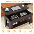 thumbnail image 7 of CL.HPAHKL Coffee Table with Lifting Top, Lift Top Coffee Table with Storage Shelf, Hidden Compartment and Metal Frame,Center Coffee Table for Living Room Reception Room Office, Espresso, 7 of 7
