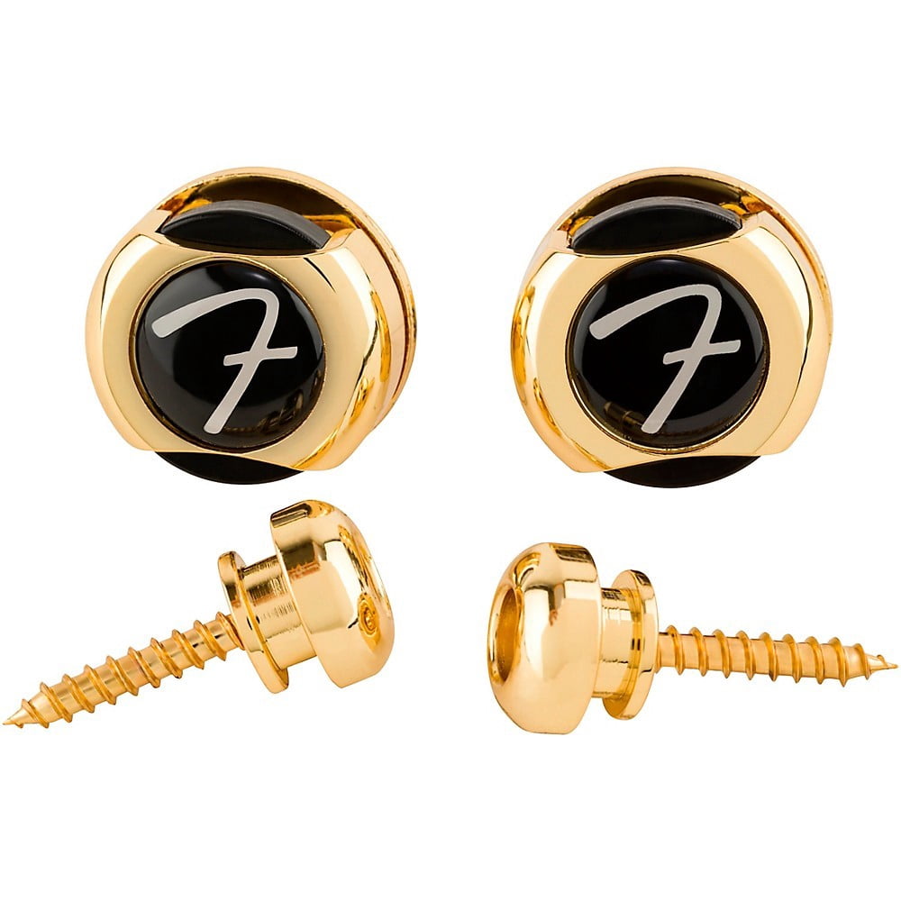Fender "F" Logo Gold Guitar Infinity Strap Locks Model #0990818649 - Straplocks