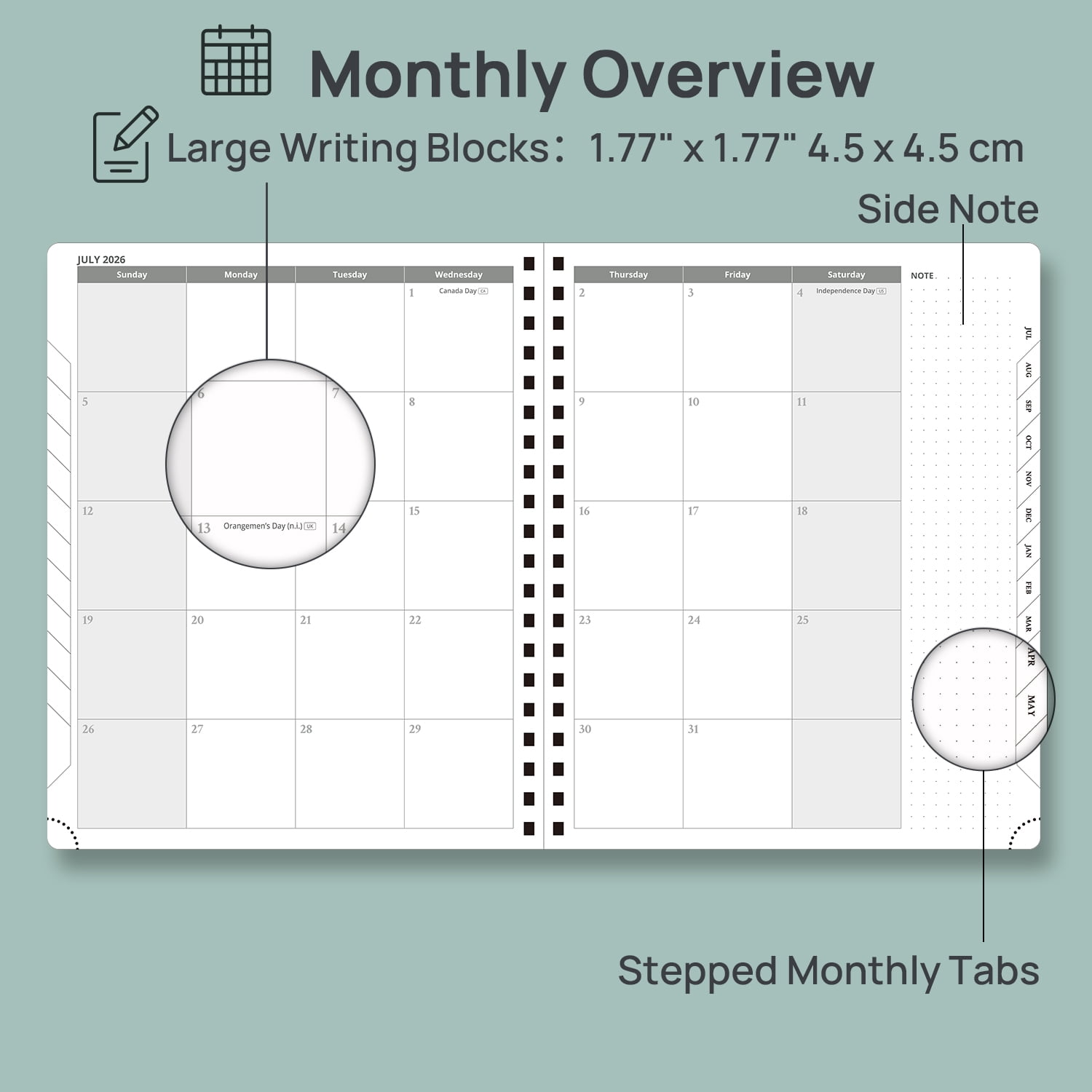 POPRUN Planner 2026-2027, 8.5" x 10.5", Academic Weekly and Monthly Planner (Jul.26-Jun.27) Appointment Book with Hourly Schedule, Inner Pocket, Spiral Leather Cover, 100GSM Paper - Black