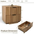 thumbnail image 3 of Brafabhome Nightstand with Fast Charging Station, Curved Profile Fluted Night Stand with 2 Drawers, Modern Bedside Table Accent End Table for Bedroom Living Room | Walnut, 3 of 10