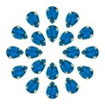 thumbnail image 1 of Unique Bargains 20Pack Teardrop Sew on Rhinestone - 14x10mm Glass Teardrop Crystal Rhinestones in Gold Prong Setting (Blue), 1 of 7
