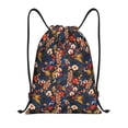 thumbnail image 1 of Xecao Vintage Floral Pattern Sports Drawstring Backpack - String Swim Gym Bag with Wet Proof Pocket for Women&Men-Small, 1 of 6
