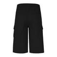 thumbnail image 4 of Men's Fashion Casual Solid Color Cargo Pockets Button Trouser Legs Elastic Waist Casual Capris Pants Capri Leggings For Men Thermal Leggings For Men Leggings For Men Black Thermal Leggings For Men, 4 of 6