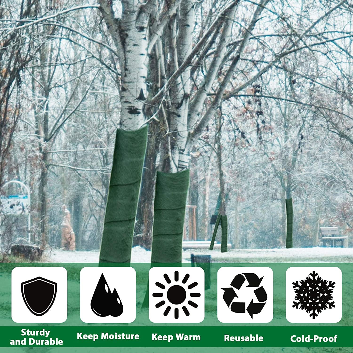 65 Foot Winter-Proof Tree Trunk Guard Shrub Plants Antifreeze Bandage Protector Wrap for Keep Warm & Moisturizing Tree Bark Wrap 2 Pack Tree Protector Wraps 