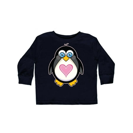 

Inktastic Valentines Day Penguin Love Heart Gift Gift Toddler Toddler Girl Long Sleeve T-Shirt