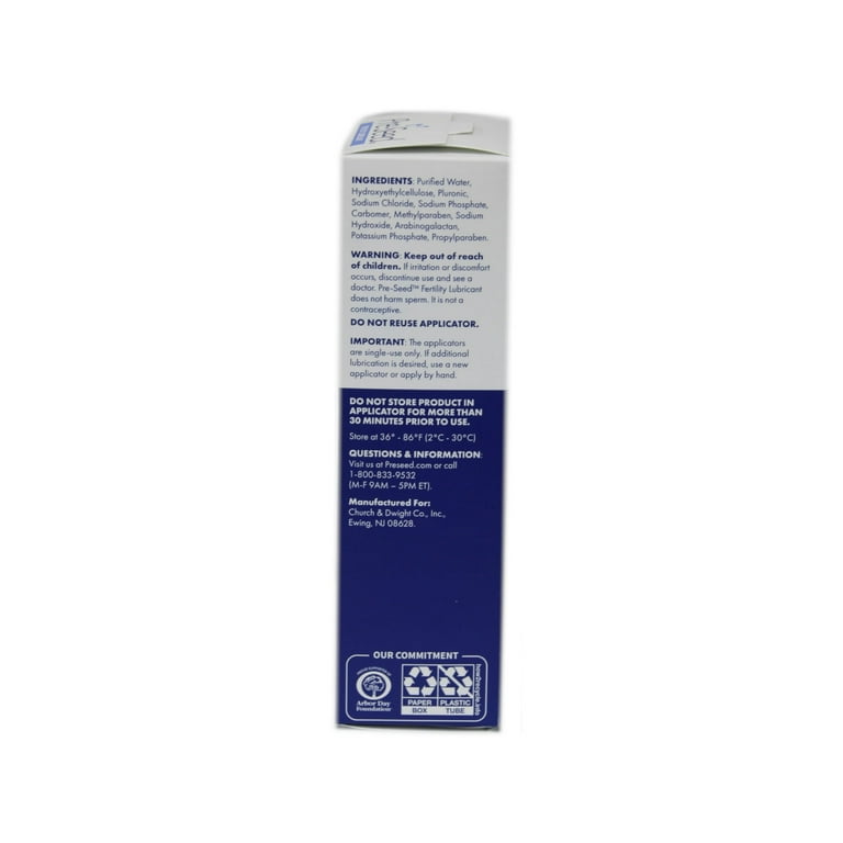 Pre-Seed Fertility Lubricant, Sperm-Friendly, pH Balanced, 1.4 oz, 9 ct -  Walmart.com