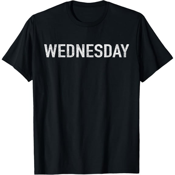 t-shirt DAYS of the WEEK tshirt series 'WEDNESDAY' distressed mens,black,women,funny,journey,Crew Neck, Short Sleeve,printing