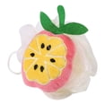 thumbnail image 3 of Colorful Fruit Shape Mesh Brush Shower Ball Exfoliating Body Cleansing Scrub Sponge #Apple, 3 of 3