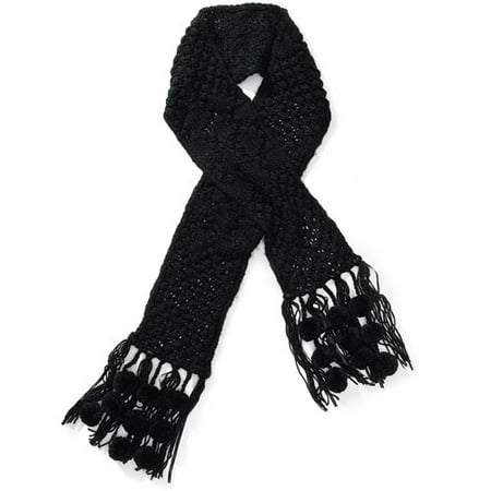 Pom-Pom and Ribbon Scarf