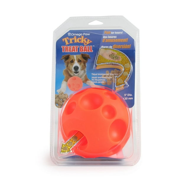 Omega Paw Small 2.8-inch Tricky Treat Ball Dispensing Dog Toy