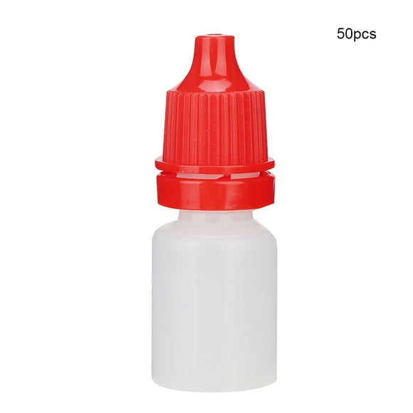 Botella De Gota Pequeña 50pcs / Bag 5ml Gotas De Ojos Vacías Portátiles Botella De Cuentagotas De Líquido De Ojos Botella De Gota PequeñaRojo
