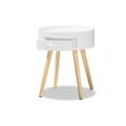 thumbnail image 3 of Baxton Studio Jessen Mid-Century Modern White 1-Drawer Wood End Table, 3 of 8