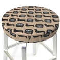 thumbnail image 3 of Daiia Dachshund Dog Woof Stool Covers Round,Round Bar Stool Covers Waterproof Bar Chair Covers Washable Stool Cushion Slipcover for 12-14 Inch Chair-14 inch, 3 of 7