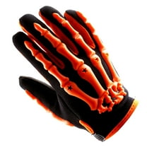Motocross Adult Motorcycle BMX MX ATV Dirt Bike Bicycle Skeleton Gloves CE04 Orange