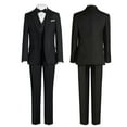 thumbnail image 2 of ETHAN Toddler Suit for Boys Slim Fit 5 Piece Boys Tuxedo Suit for Prom Party Black 2T, 2 of 8