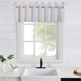 thumbnail image 2 of Haperlare Linen Striped 54"W x 15"L Kitchen Curtain Valance with Button Cafe Curtain Valance for Living Room Bathroom, Gray, 1 Panel, 2 of 8
