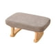 thumbnail image 5 of Reposapiés con patas de madera Taburete rectangular de escalón corto Reposapiés Taburete acolchado Gris claro, 5 of 9