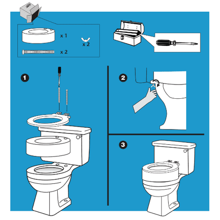 Carex Raised Toilet Seat Elevator with Easy Installation, Adds 3.5 in Height, White, 300 lb Limit