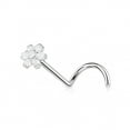 thumbnail image 2 of Luxe Modz 18G 20G Threadless Push In 7-stone CZ Flower Nose Screw Studs Rings Nostrial Piercing Jewelry 1/4" 6mm for Men Women - Sold Individually, 2 of 8
