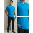 thumbnail image 5 of INSPIRE CHIC Mens Short Sleeve Contrast Color Summer Golf Formal Business Polo Shirts S Blue, 5 of 6