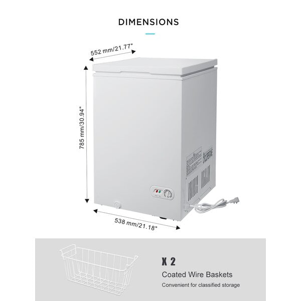 Northair Portable 3.5 Cubic Feet Chest Freezer with Adjustable Temperature  Controls & Reviews