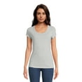 No Boundaries Scoop Neck Tee with Short Sleeves, 1 or 3-Pack, Women’s