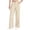 Beige -AC03, variant on Resicozy School Uniform Pants for Girls Wide Leg High Waist Dress Trousers with Pockets, Back To School Clothing Button Trousers 5-14 Years Purple 130