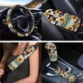 thumbnail image 3 of Uorisanigo Car Seat Cover Full Set Aztec Sunflower Cow Print Include Seatbelt Cover Steering Wheel Protector Armrest Covers Cushion Headrest Covers Handbrake Cup Coasters Keychains,Pack of 18, 3 of 7