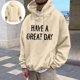 thumbnail image 1 of MHFRRA Sudadera con Capucha Gráfica Divertida, Informal, Cómoda y con Estampado de Letras para Uso Diario y Actividades Al Aire Libre Beige, 1 of 6