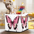 thumbnail image 7 of CURLYOOT Butterfly Cube Storage Bin, 13 x 13 x 13 Storage Cube Bins for Organizing, Butterflies Rustic Fabric Foldable Closet Baskets with Handles for Closet, Shelves, Clothes, 7 of 7