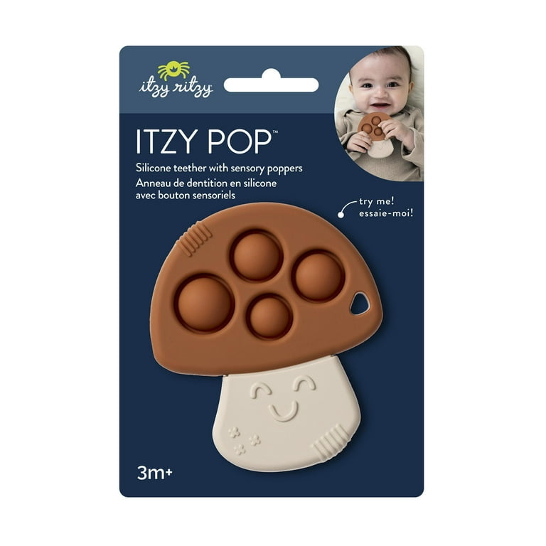 Itzy Ritzy, Unisex Mushroom Teether, Push Bubble Silicone Toy for