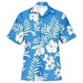 thumbnail image 4 of Men's Hawaiian Floral Shirts Casual Tropical Beach Funky Shirt ort Sleeve Button Down Shirts Tropical Floral Shirts Blue M, 4 of 4