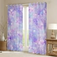 thumbnail image 3 of Feelyou Purple Flower Floral Black Out Curtains for Kids, Mystic Stars Print Curtains Pack of 2 (42x63 Each), Cartoon Starry Sky Bedroom Curtains, Blackout Curtains Room Decor, 3 of 7