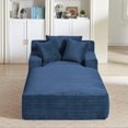 thumbnail image 3 of AENKYO 80" Oversized Corduroy Chaise Lounge, Fully Assembled, No Assembly Required, Blue, 3 of 9