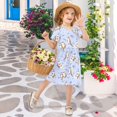 thumbnail image 4 of FORMRS Girls Short Sleeve Dress Summer Casual Round Neck A-line Beach Sundress, Sizes 2T-8T, Cartoon Otters Pattern, 4 of 8