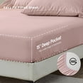 thumbnail image 3 of Simple&Opulence 100% Cotton Bed Sheet Set Cute Back to School Bedding with Long Ruffles (1 Flat Sheet, 1 Fitted Sheet and 2 Ruffled Pillowcases) - Pink, Full, 3 of 5