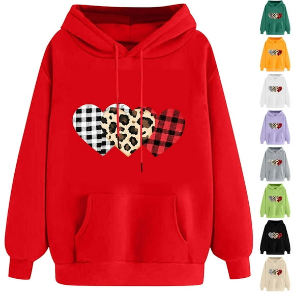 VBTAPA Womens Valentines Day Hoodies Love Heart Graphic Printed Hooded Sweatshirt Trendy Casual Pullover Hoodie with Kangaroo Pocket Army Green L